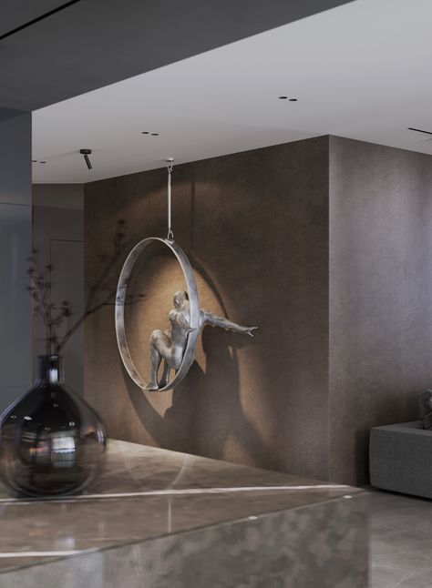 Wall Design Ideas Creative, Villa Marrakech, Chinese Living Room, 3d Wall Art Sculpture, Penthouse Design, Wall Design Ideas, Statement Decor, Creative Office, Living Room Interior Design