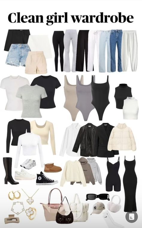 College Outfits Basic, Outfit Inspo Clean Look, Clean Capsule Wardrobe, Revamp Your Style, Clothes That Go With Everything, Summer Closet Capsule, Summer Clothes 2024 Women, Sustainable Minimalist Fashion, Basics For Closet