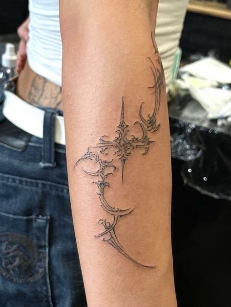 Enchanted Tattoo, Blitz Tattoo, Underground Tattoo, Funky Tattoos, Sigil Tattoo, Clever Tattoos, Elbow Tattoos, Red Tattoos, Tattoo Style Drawings