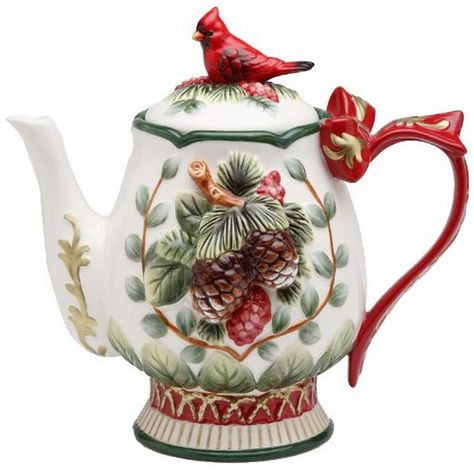 PRICES MAY VARY. Holiday Teapot Teko Teh, طقم شاي, Novelty Teapots, Christmas China, Ceramic Teapot, Fine Ceramic, Teapots And Cups, Porcelain Teapot, Christmas Tea