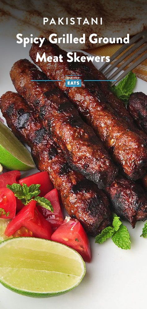 Meat Kebabs Skewers, Meat Screwers, Indian Beef Kebab Recipes, Grilled Indian Food, Kebab Charcuterie Board, Spicy Lamb Recipes, Juicy Meat Recipes, Indian Grill Recipes, Grill Meat Recipes