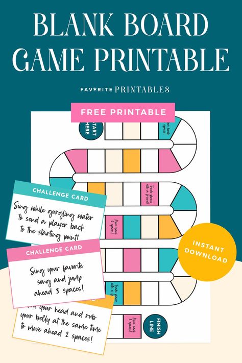 Free Printable Game Boards, Game Night At Home, Board Game Printable, Printable Board Game, Free Board Games, Homemade Board Games, Board Game Template, Spanish Games, Board Games Diy