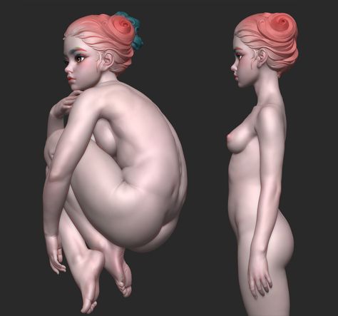 Stylized Female Anatomy, Body Topology, Floating Pose, Miniature Sculpting, Full Body Poses, Female Anatomy Reference, Motorcycle Illustration, Human Sculpture, Human Anatomy Drawing