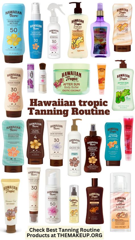 Hawaiian Tropic: Complete Tanning Routine Essentials for Your Sun-Kissed Glow Tanning Products In The Sun, Beach Glow Up, Tan Routine Beach, What To Bring To Hawaii, Hawaiian Tanning Oil, Beach Aethstetic, Tanning Tips In The Sun, Hawaiian Tropic Tanning Oil, Tanning Schedule