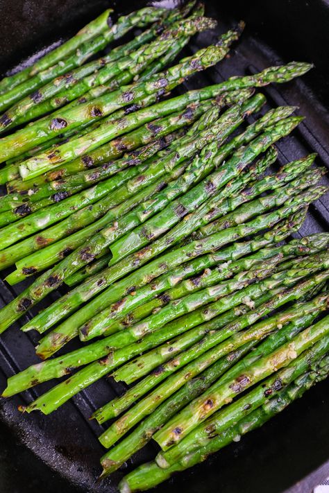 Grilled Asparagus Salad with Lemon & Feta - Kalefornia Kravings Grilled Asparagus Salad, Kalefornia Kravings, Asparagus Salad Recipe, Grilled Salad, Types Of Salad, Salad With Lemon, Summer Side Dish, Roasted Vegetable Recipes, Asparagus Salad