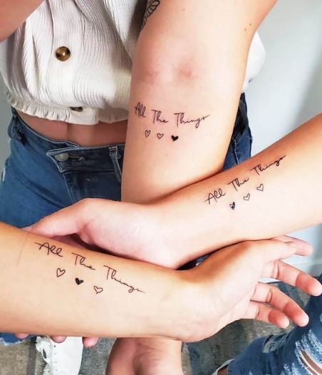 30 Deep Meaningful Tattoo Ideas For You And Your Best Friend 3 Friend Tattoos, 3 Best Friend Tattoos, Friendship Tattoos For 3, Deep Meaningful Tattoos, Matching Friendship Tattoos, Small Best Friend Tattoos, Friend Tattoos Small, Matching Bff Tattoos, Cousin Tattoos