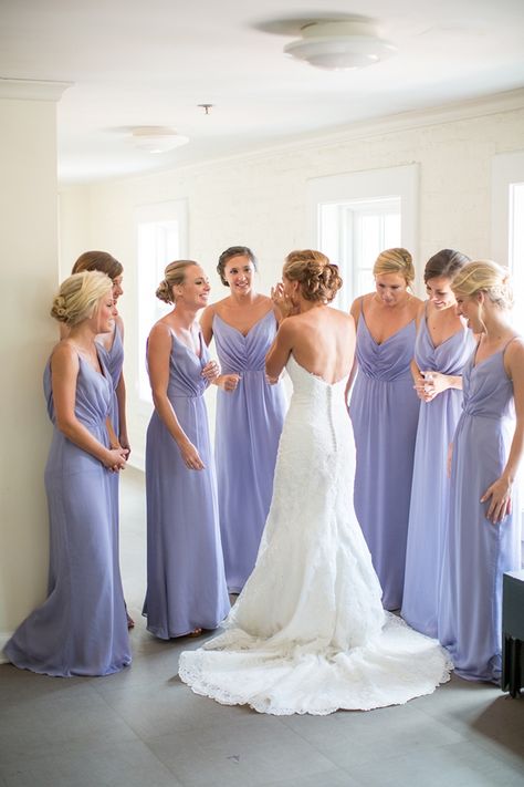 Lavender And Periwinkle Wedding, Periwinkle And Grey Wedding, Periwinkle Purple Bridesmaids Dresses, Wedding Periwinkle, Bow Renewal, Periwinkle Bridesmaid, Lilies Wedding, Periwinkle Wedding, Realistic Wedding