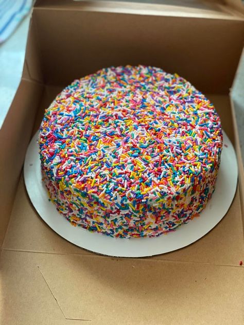 Birthday Cake Aesthetic Sprinkles, Birthday Cake Rainbow Sprinkles, Funfetti Sprinkle Cake, All Sprinkle Cake, Rainbow Cake Sprinkles, Sprinkle Cake Aesthetic, Colorful Sprinkle Cake, Rainbow Sprinkles Aesthetic, Sprinkle Rainbow Cake