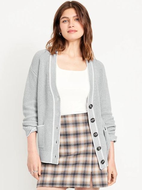 Women's New Arrivals | Old Navy Teacher Wardrobe, Chic Pants, Feminine Blouses, Contrasting Trim, Contrast Trim, Cardigan Sweater, Toddler Boys, Patch Pocket, Sweater Cardigan