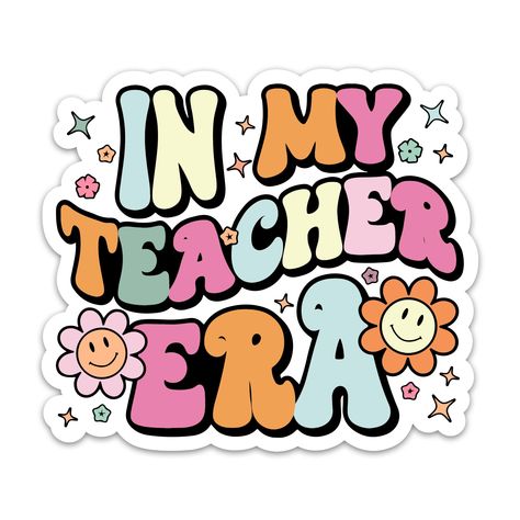 PRICES MAY VARY. TEACHER STICKERS: Make your favorite teacher's day with our perfect gift: Sticker! These unusual and funny stickers are sure to put a smile on their face; But it doesn't stop there - our vinyl teacher stickers also make a great gift for aspiring teachers; With a wide range of encouraging quotations, they'll be inspired every day. SUPER QUALITY STICKER: High-grade vinyl combined with protective laminate layer ensures strong adhesion and maximum durability; Our stickers are waterp Teacher Stickers Aesthetic, In My Teacher Era, Teacher Day Design, Teachers Day Sticker, Ideas For Stickers, Teaching Stickers, Teachers Stickers, Teacher Planner Stickers, Groovy Stickers