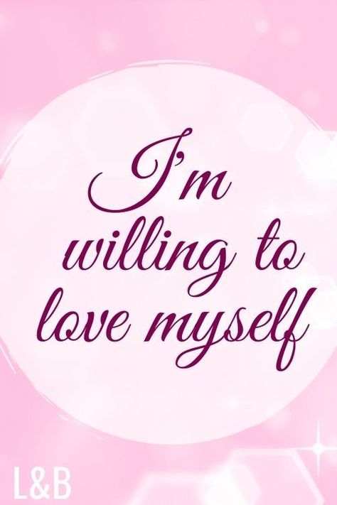 A wonderful collection of self-love affirmations and tips to make the most of them.I'm willing to love myself. Affirmation For Self Love, Love For Myself, Respect Myself, Powerful Messages, Emotional Freedom Technique, Vision Board Affirmations, Emotional Freedom, Love Me More, Love My Body