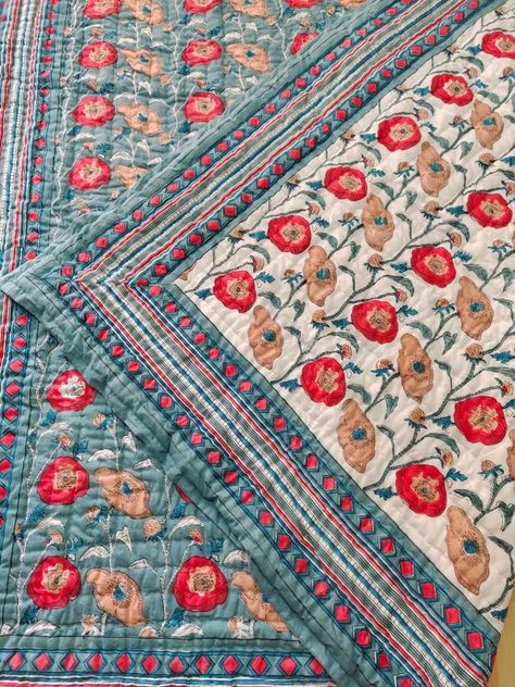 Tree Vines, Quilt Decor, Bed Quilts, Soft Quilt, Boho Quilt, Indian Quilt, Geometric Quilt, Bedroom Quilts, Block Print Quilt