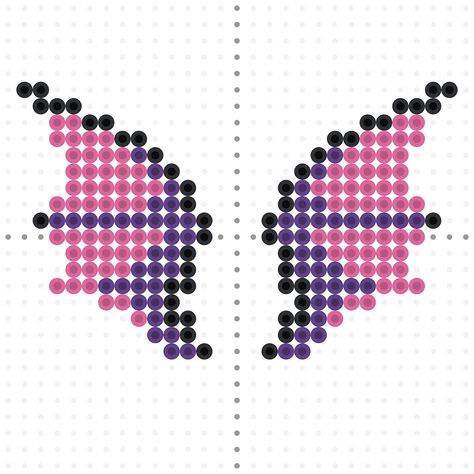 A few perler patterns of devil wings. #perlerlife #perlerpattern #perlerart #devilwings #wings #batwings  #pixelart Bat Perler Bead Pattern, Perler Bead Wings, Perler Bead Bat, Pixel Wings, Wing Perler Beads, Moth Perler Bead Patterns, Moth Perler Beads, Devil Wings, Pearl Beads Pattern