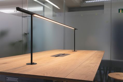 Beam Task Lighting | New to frovi 11 | Resimercial | Industrial | Innovation Innovative Furniture Design, Library Lighting, Wood Desk Lamp, Desk Lighting, Desk Lamp Office, Library Furniture, Innovative Furniture, H Design, Office Lighting