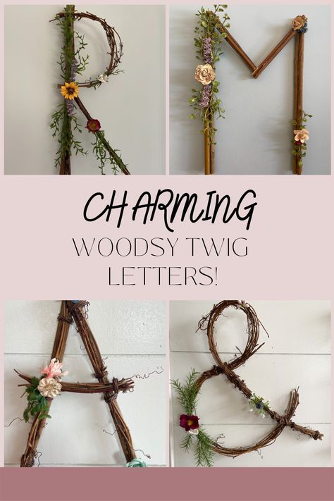 Woodsy letters twig letters woodsy nursery woodsy wedding nursery decor wedding decor Twig And Branch Wedding Decor, Stick Letters Diy Wall Art, Diy Nature Nursery Decor, Twig Letters Diy, Diy Woodsy Decor, Diy Woodsy Wedding Decor, Diy Twig Decor, Decor With Sticks, Woodsy Wedding Decorations