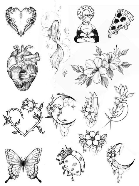 Cute Simple Tattoos, Mystical Tattoos, Penanda Buku, Sharpie Tattoos, Small Pretty Tattoos, Flash Tattoo Designs, Cute Tiny Tattoos, Feminine Tattoo, Small Hand Tattoos