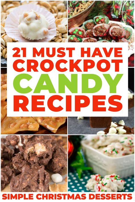 Easy Crockpot Candy, Crockpot Christmas Candy, Easy Homemade Candy, Crockpot Candy Recipes, Slow Cooker Candy, Fudge Christmas, Slow Cooker Christmas, Crockpot Christmas, Simplify Christmas