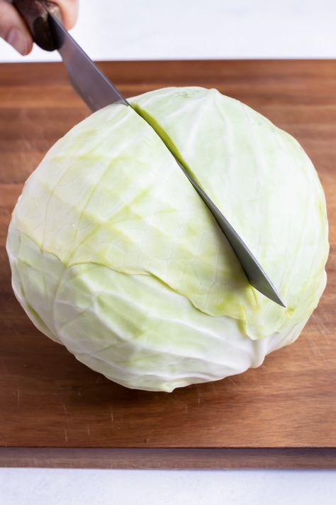 Sautéed Cabbage, made with only cabbage, a few seasonings, and one skillet, is a quick side recipe that pairs great with any meal! It's easy-to-make and is also low-carb, Keto-friendly, Vegan, Whole30, and Paleo. Once you taste the caramelized deliciousness you'll find yourself going back for seconds or even thirds! How To Shred Cabbage, Cooked Cabbage Recipes, Fried Eggplant Recipes, Sauteed Zucchini And Squash, Sautéed Cabbage, Southern Coleslaw, Cabbage Recipes Healthy, Baked Cabbage, Sauteed Cabbage