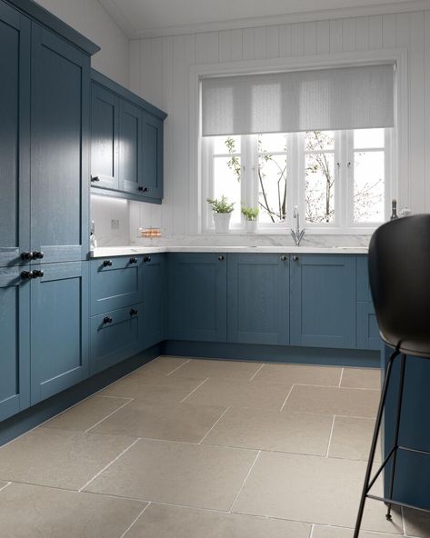 Shaker 5 Piece Kitchen in Indigo | Wren Kitchens Blue Room Ideas, Indigo Kitchen, Blue Kitchen Interior, Blue Shaker Kitchen, Wren Kitchens, Wren Kitchen, Kitchen Farmhouse Decor, Kitchen Prices, Fitted Kitchen