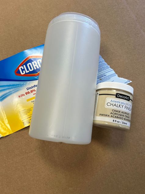 How To Make A Tissue Holder Out Of A Clorox Wipe Container - The Shabby Tree Wipes Container Crafts, Clorox Wipes Container, Chalky Finish Paint, Clorox Wipes, Wipes Container, The Shabby Tree, Shabby Tree, Americana Decor, Different Holidays