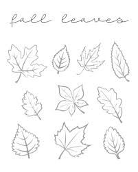 Fall Leaves Printable | Our Kid Things Leaf Drawing Easy, Fall Leaves Drawing, Leaf Printables, Arte Naive, Leaves Sketch, Leaves Doodle, Fall Drawings, 타이포그래피 포스터 디자인, Cross Hatching