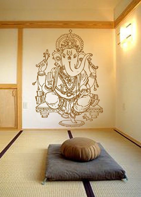 Ganesha wall decals Hindu God Ganesha wall decals Elephant | Etsy Meditation Room Design, Sticker Room Decor, Star Wars Wall Decal, Deur Sticker, Yoga Meditation Room, Wall Art Mural, Meditation Room Decor, Yoga Studio Decor, Meditation Rooms