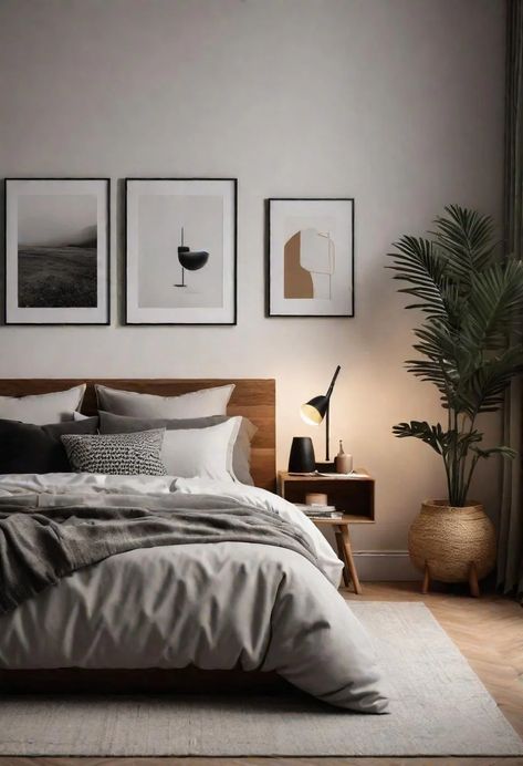 21 Serene minimalist bedroom Ideas for 2024 9 Bedroom Inspirations Men, Nyc Bedroom, Interior Palette, Ikea Inspired Bedroom, Neutral Bedroom Design, 2024 Bedroom, Minimalist Bedroom Decor, Minimal Bedroom, Calming Bedroom