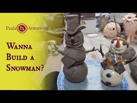 How to make a cute Snowman in clay using pinch pots - YouTube Clay Snowmen, Clay Snowman, Build A Snowman, Pinch Pots, Cute Snowman, Pottery Ideas, I Love