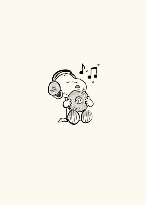 Snoopy With Music, Snoopy Music Wallpaper, Summer Snoopy Wallpaper, Snoppy Wallpapers, Retro Snoopy, Summer Snoopy, Snoopy Music, Snoopy Design, Snoopy Art