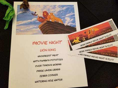 Disney Dinner And Movie Night Lion King, Lion King Movie Night Dinner, Lion King Movie Night Food, Lion King Dinner And A Movie, Lion King Themed Dinner, Lion King Dinner, Lion King Movie Night, Themed Meals, Lion Movie