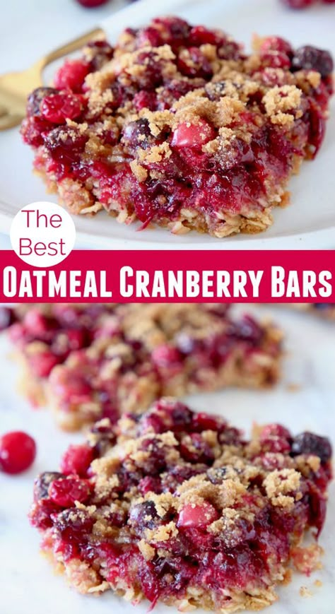 Oatmeal Cranberry Bars Recipe, Cranberry Oat Bars, Cranberry Bars Recipe, Fresh Cranberry Recipes, The Best Oatmeal, Cranberry Bars, Cranberry Dessert, Winter Snack, Medicine Tips