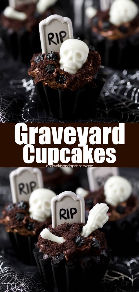 Graveyard Cupcakes, Graveyard Decorations, Easy Chocolate Cupcake Recipe, Frosting For Chocolate Cupcakes, Candy Corn Recipe, Cupcake Videos, Halloween Party Appetizers, Make Your Own Chocolate, Chocolate Shapes