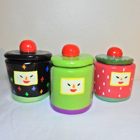 #katamari #clay #claycraft #resinart #diyproject #clayjar #jars #paintyourownpottery #pottery Clay Jars With Lids, Beautiful Katamari, Clay Containers, Clay Jars, Katamari Damacy, Clay Jar, Porcelain Animal, Sculpture Art Clay, Jar Design