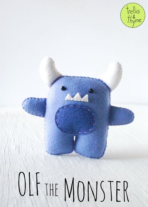 Felt Critters, Felt Plushies, Cookie Halloween, Felt Monster, Monster Pattern, Baby Mobil, Softie Pattern, Cute Sewing Projects, Animal Sewing Patterns