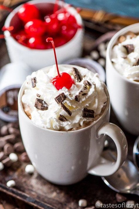 Cherry Hot Chocolate, Easy Hot Cocoa Recipe, Chocolate Covered Cherry, Hot Cocoa Recipe, Cocoa Recipes, Chocolate Covered Cherries, Hot Coco, Hot Chocolate Recipes, Simply Recipes