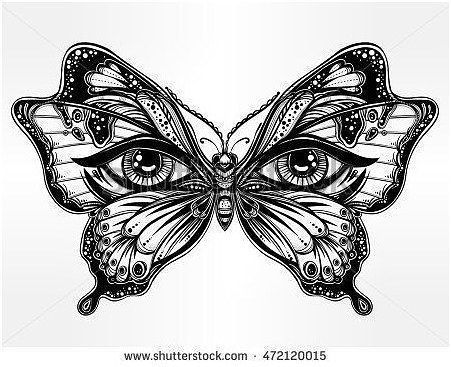 Human Butterfly, Butterfly Wing Tattoo, Meaningful Wrist Tattoos, Unique Butterfly Tattoos, Tattoo Wolf, Retro Tattoos, Human Eyes, Print Butterfly, Moth Tattoo