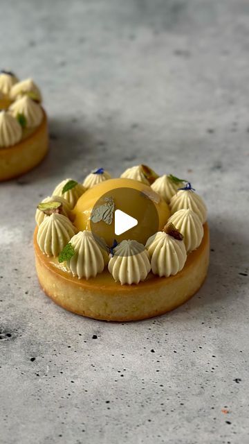 Fred Csibi-Levin | Pastry Doc on Instagram: "(Recipe) Pistachio and Yuzu Tarlets - happy Sunday, friends, I wanted to share these tartlets that combine my favorite nut with citrus. The yuzu could be replaced by lemon juice. The pistachios used were from Greece, which had a bright color and deep flavor! > Almond pate sucrée tart shell > Pistachio praliné > Pistachio ganache > Yuzu curd > Neutral glaze > Pistachio whipped ganache PISTACHIO WHIPPED GANACHE *90g heavy cream (1), 36-40% *40g white chocolate, high quality *20g invert sugar (e.g light corn syrup, glucose syrup ) *25g pistachio paste *30g pistachio praliné (recipe below) *90g heavy cream (2), cold, 36-40% *1 gelatin sheet, or 2.5g powder , 200 bloom - Heat the cream (1), praliné, paste and invert sugar in a saucepan to Yuzu Curd, Pistachio Ganache, Pistachio Tart, Pistachio Paste, Mango Tart, Praline Recipe, Whipped Ganache, Happy Sunday Friends, Sunday Friends