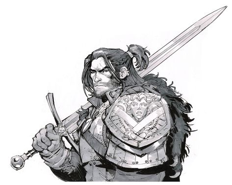 Fighter Sketch, Max Dunbar, Dungeons And Dragons Art, Fantasy Heroes, Knight Art, Dungeons And Dragons Characters, Fantasy Rpg, Medieval Fantasy, Dnd Characters