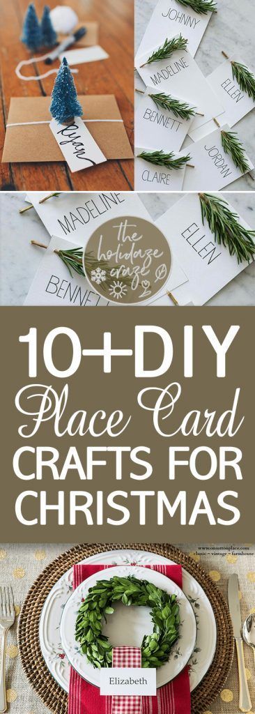 10+ DIY Place Card Crafts for Christmas| Christmas Place Cards, DIY Christmas Place Cards, Place Card Crafts, Craft Projects, Home Crafts, Christmas Crafts for the Home #Chrismtas #Crafts #ChristmasCrafts #HolidayHome Diy Christmas Name Place Cards, Christmas Place Settings Diy Name Cards, Christmas Place Cards Diy, Christmas Place Card Holders, Crafts For Christmas, Crafts For The Home, Diy Place Cards, Diy Label, Diy Kids Room Decor