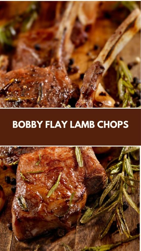 This delicious Bobby Flay lamb chops recipe is quick and simple, perfect for a special dinner with minimal effort. These tender lamb chops are seasoned with garlic and rosemary, then roasted to perfection, creating a savory, mouth-watering meal. Lamb Chop Lollipops Recipe, Mini Lamb Chops, Sauce For Lamb Chops Easy Recipes, Marinated Lamb Chops Recipes, Lamb Lollipops Recipes Oven, Lamb Pops Recipes, Lamb Chop Dinner Ideas Sides, Parmesan Crusted Lamb Chops, Bone In Lamb Chop Recipes