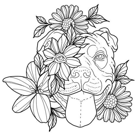 Pitbull Tattoo For Women, Staffy Tattoos, Puppy Tattoos, Tattoo Perro, Half Sleeve Tattoo Stencils, Pitbull Tattoo, African Tattoo, Pencil Drawings Of Flowers, Animal Tattoo Ideas