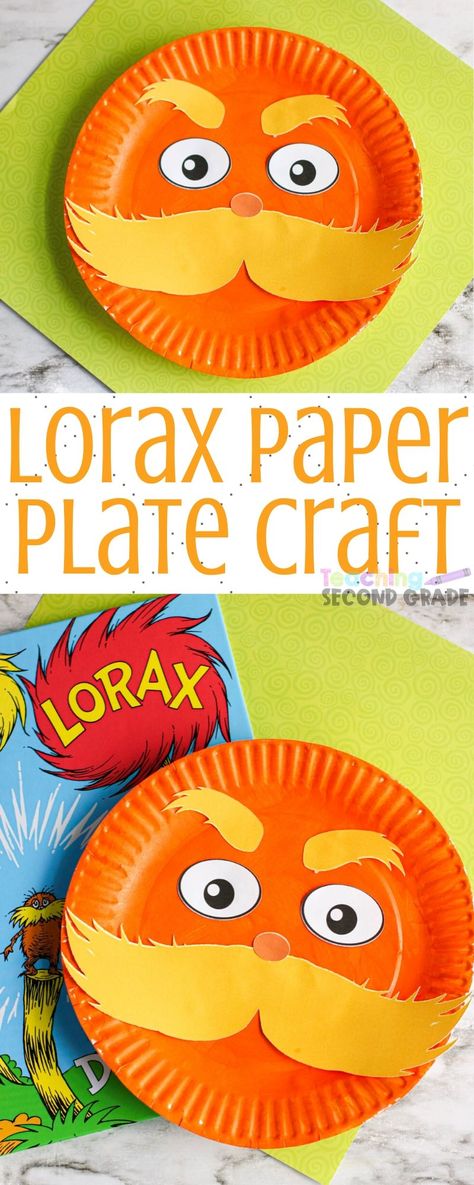 Lorax Craft, Dr Seuss Craft, Dr. Seuss Crafts, April Themes, Dr Seuss Lorax, Dr Seuss Preschool, Dr Seuss Activities, Dr Seuss Crafts, Easy Kid Activities