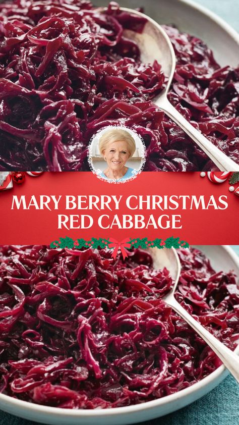 Mary Berry Christmas Red Cabbage Christmas Red Cabbage, Christmas Cabbage Recipes, Red Cabbage Recipes Dinners, Recipes With Red Cabbage, Xmas Salads, Christmas Aussie, Mary Berry Recipes, Mary Berry Christmas, Polish Cabbage