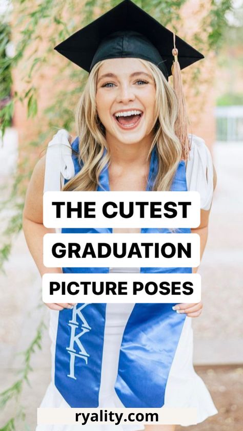 ooooh I love the graduation picture poses cap and gown are so hard to figure out how to pose in How To Keep Graduation Cap On Head, Graduation Cap And Gown Pics, Photo Graduation Cap, Grade 8 Grad Photo Ideas, Easy Graduation Hairstyles With Cap, Senior Picture Cap And Gown Photo Ideas, How To Pose For Graduation Pictures, Diy Graduation Pictures, Grad Picture Poses College