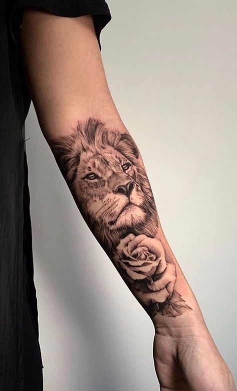 Lion Forearm Tattoos, 42 Tattoo, Feminine Tattoo Sleeves, Girl Back Tattoos, Leo Tattoos, Roses Tattoo, Forearm Tattoo Women, Tattoo Feminina, Sleeve Tattoos For Women