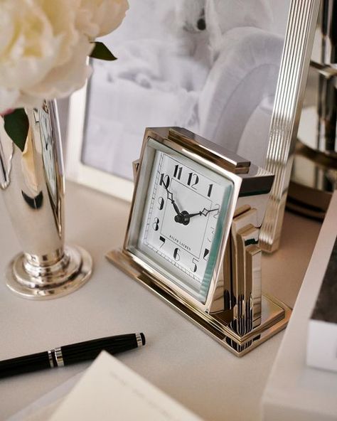 Ralph Lauren Home on Instagram: "A polished expression of the greatest luxury, the Art Deco Athena Clock honors every moment with precision quartz movement. Discover more via the link in bio. #RalphLaurenHome" Penthouse Living, Modern Penthouse, Dream Apartment, Ralph Lauren Home, Front Room, Apartment Living, Inspired Homes, House Inspiration, Penthouse