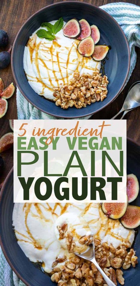 If you're looking for a no frills, no fancy ingredients, simple feed your cravings kind of treat, this easy vegan yogurt recipe is it! #dairyfreerecipes #veganbreakfasteasy Vegan Yogurt Recipe, Vegan Breakfast Easy, Yogurt Recipe, Vegan Yogurt, Healthy Clean Eating, Yogurt Recipes, Red Food, Vegan Breakfast Recipes, Vegan Recipes Healthy