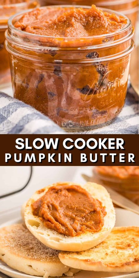 With minimal ingredients and amazing flavor, this Slow Cooker Pumpkin Butter is a Fall staple that you will use over and over again. Crock Pot Pumpkin Butter, Pumpkin Butter Crockpot Recipe, Slow Cooker Pumpkin Recipes, Crockpot Strawberry Butter, Pumpkin Butter Recipe Crockpot, Crockpot Pumpkin Butter, Slow Cooker Pumpkin Butter, Crockpot Pumpkin, Pumpkin Butter Recipe