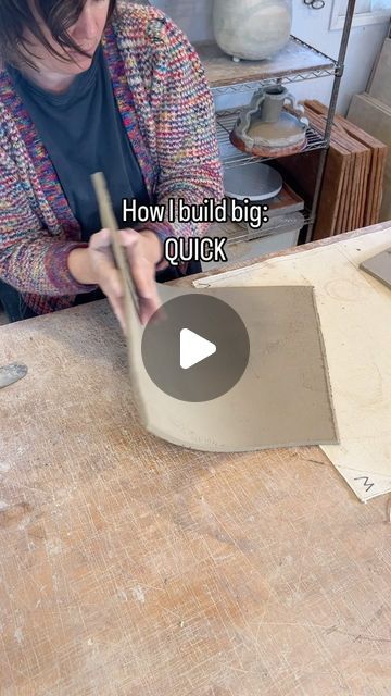 Morgan Peck on Instagram: "I don’t have a lot of patience. 😬 Especially when I’m making things, so using a slab of sculpture clay really work for me. I can build a 12” tall vase in minutes (at least get the body done). With just a few well placed darts the shape can change quickly.  I’ve never had luck or much interest using the pottery wheel, but this method has kept me interested for nearly 15 years." Sculptural Clay Ideas, Interesting Vase Shapes, Pottery Flower Pots Ideas, Large Hand Built Pottery, Tall Ceramic Vases, Ceramic Vase Flowers, Pottery Slabbing, Diy Clay Vase Ceramic Pottery, Hand Built Pottery Sculptures