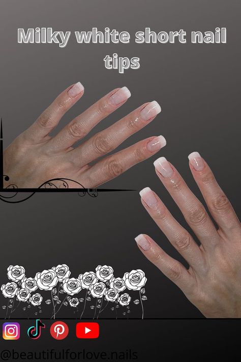 Quick nail tips with milky white

#shortnails #nailtips #milkywhite #gelnails #nailprep #nailtutorial #youtube Milky French Manicure Gel, Milky French Manicure, White Nail Tips, Milky White Nail, White Short Nails, Quick Nail, French Tip Acrylic Nails, White Tip, White Nail